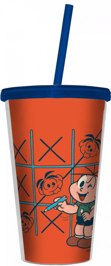 Copo Com Canudo - Turma da Mônica - Cebolinha