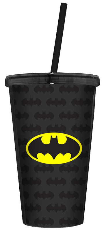 Copo Com Tampa e Canudo - Batman