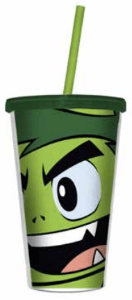 Copo Com Tampa e Canudo - Beast Boy