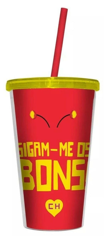 Copo Com Tampa e Canudo - Chapolin Colorado - Sigam-me os bons