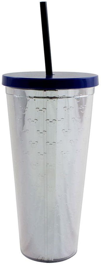 Copo com Tampa e Canudo com Efeito Metálico - Mickey 90 Anos