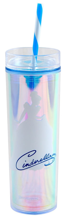 Copo Com Tampa e Canudo - Disney - Cinderela