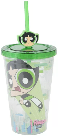 Copo Com Tampa e Canudo - Meninas Super-Poderosas - Docinho