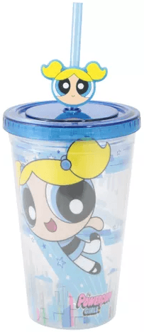 Copo Com Tampa e Canudo - Meninas Super-Poderosas - Lindinha