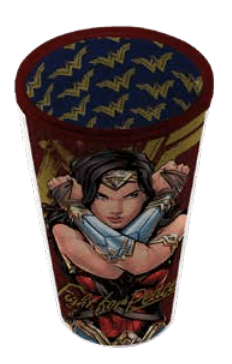 Copo Com Tampa e Canudo - Mulher Maravilha