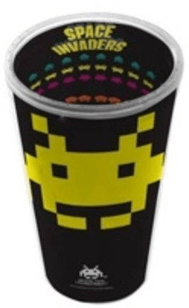 Copo Com Tampa e Canudo - Space Invaders