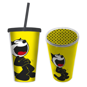 Copo Com Tampa e Canudo - The Cat - Felix