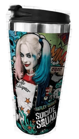 Copo Térmico - Esquadrão Suicida - DC Comics - Arlequina Colorido