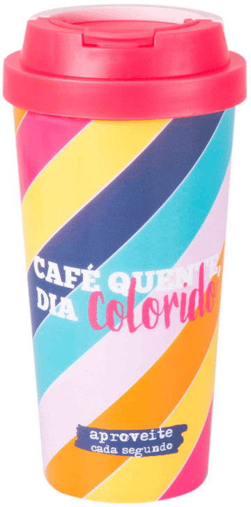 Copo Viagem - Café Quente Dia Colorido
