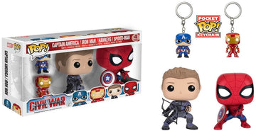 Funko Pop - Civil War - Captain America/ Iron Man/ Hawkeye/ Spider-Man 4 Pack