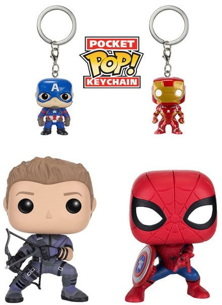 Funko Pop - Civil War - Captain America/ Iron Man/ Hawkeye/ Spider-Man 4 Pack