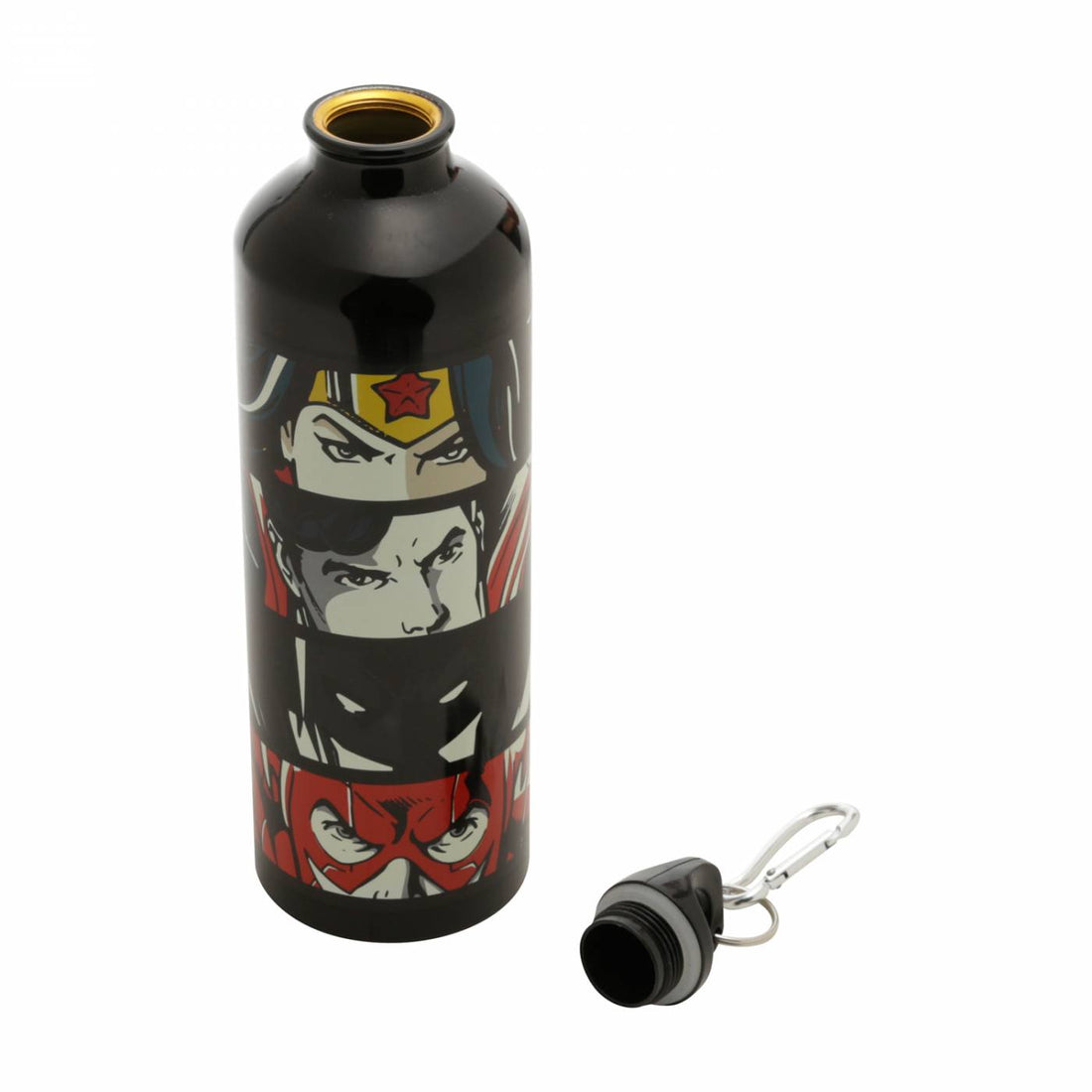 Garrafa Alumínio squeeze preta - DC Comics - Liga da Justiça