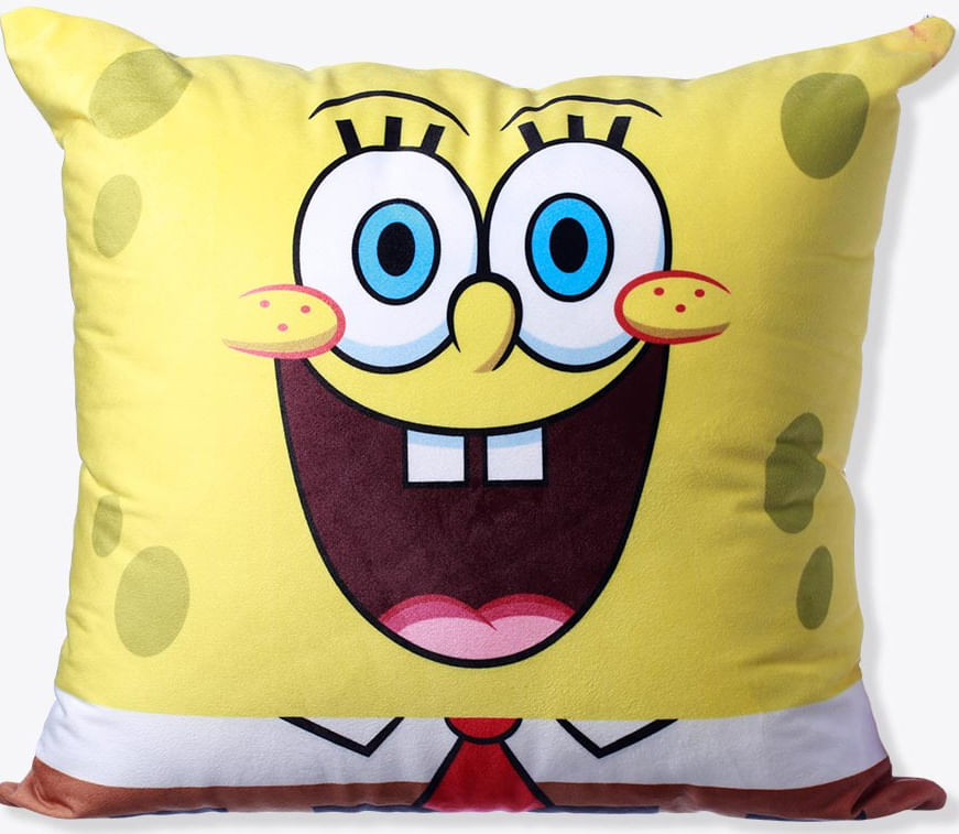 Almofada Fibra Veludo - Bob Esponja - 40X40cm