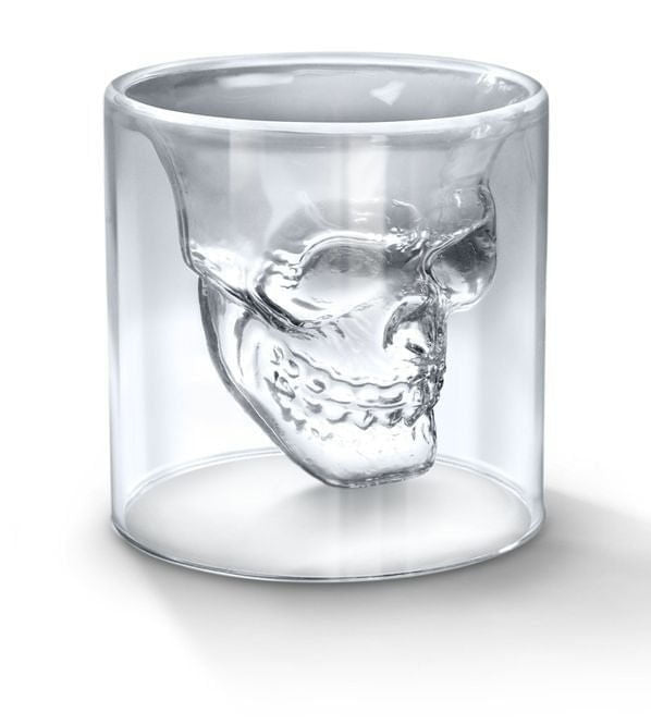 Kit com 4 Copos Shot de Caveira