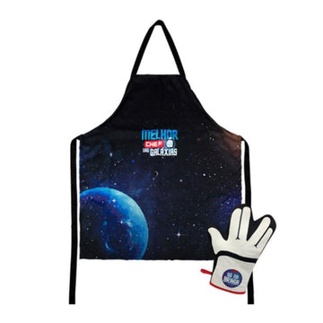 Kit Melhor chef das galaxias - Avental + luva de cozinha