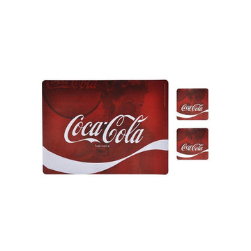 Kit para Mesa (Jogo Americano) - Coca Cola + 2 Porta Copos