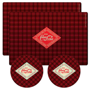 Kit para Mesa (Jogo Americano) - Coca Cola Del Refreshing em Cortiça+ 2 Porta Copos (copia)
