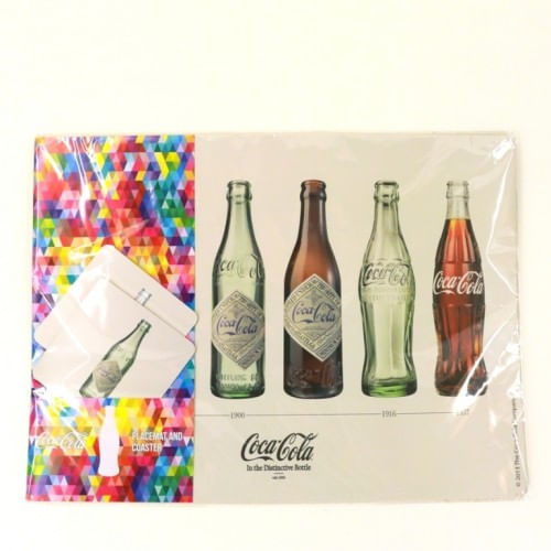 Kit para Mesa (Jogo Americano) - Coca Cola Evolução + 2 Porta Copos