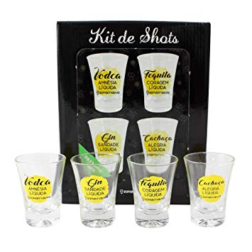 Kit Shot C/4 Peças 60ml Cada Soluçoes Liquidas Zona Criativa
