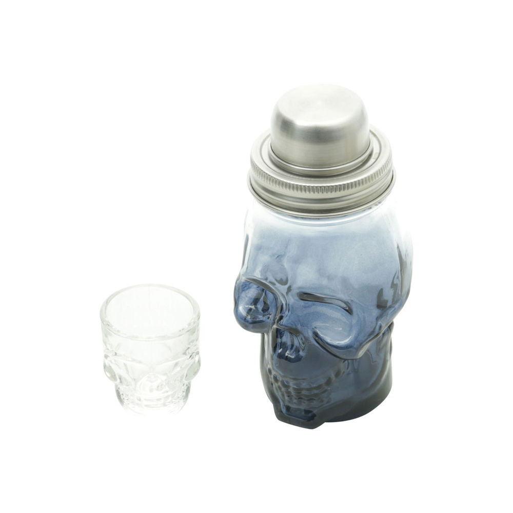 Kit Tequila Caveira 6 Copos Dose Coqueteleira e Tábua