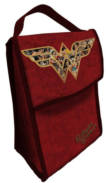 Lancheira, Bolsa Térmica de Poliéster - Mulher Maravilha Logo Vermelho