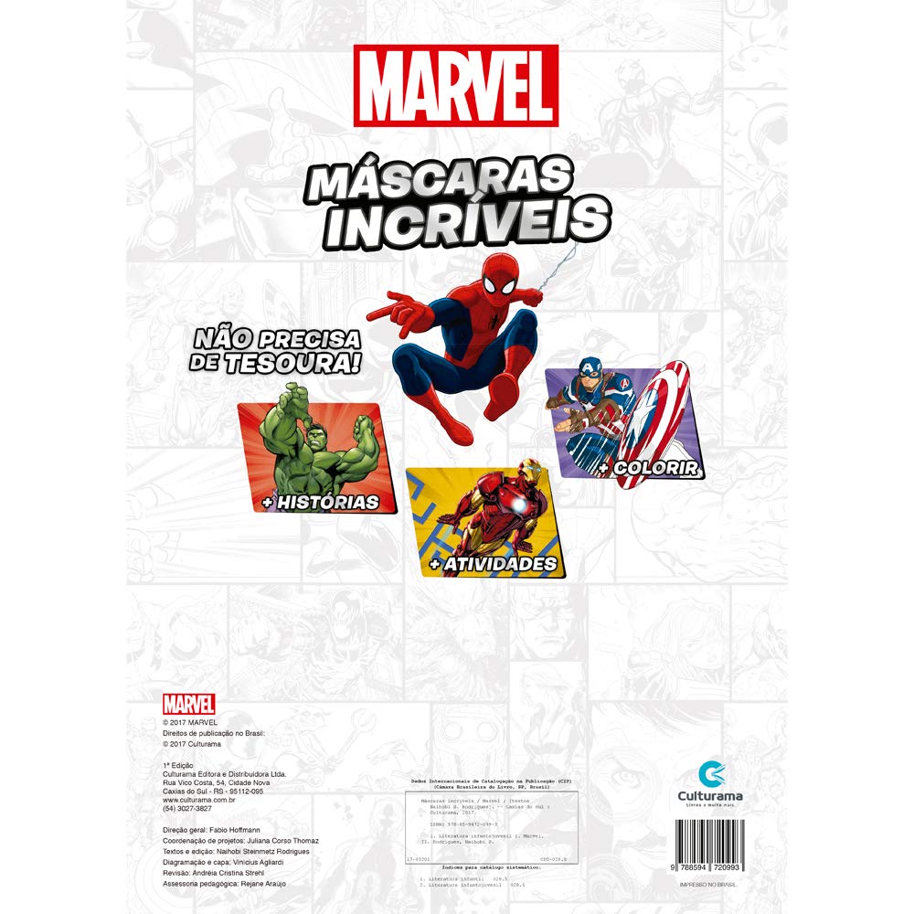 MASCARAS INCRIVEIS MARVEL