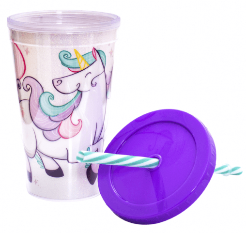 Mini Copo com Canudo - Unicórnio