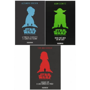 Pack Livros Star Wars - "A Princesa, o Cafajeste e o Garoto da Fazenda", "Então você quer ser um Jedi?" e "Cuidado com o lado sombrio da força"