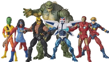 Pack Marvel Legends - Iron Man, Mar-Vell, Ms. Marvel, Leader, Mach 1, Rage e Abomination