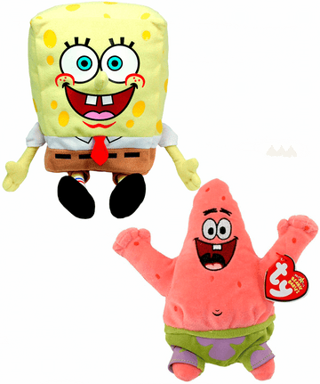 Pack Pelúcias Bob Esponja e Patrick - Ty Beanies