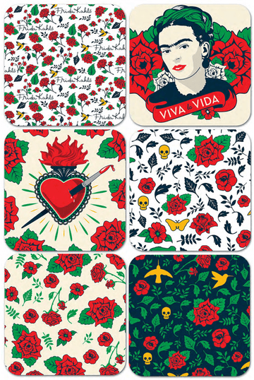 Porta Copos - Frida Kahlo Flowers
