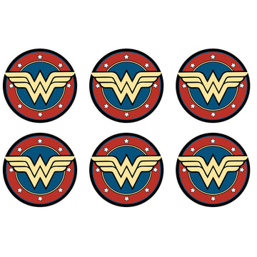 Porta Copos - Mulher Maravilha gold logo vermelho
