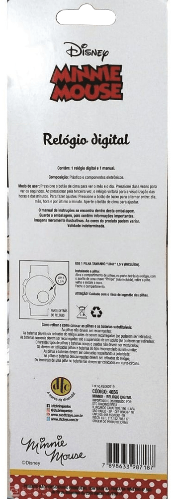 Relógio Digital Disney - Minnie - Hello Summer
